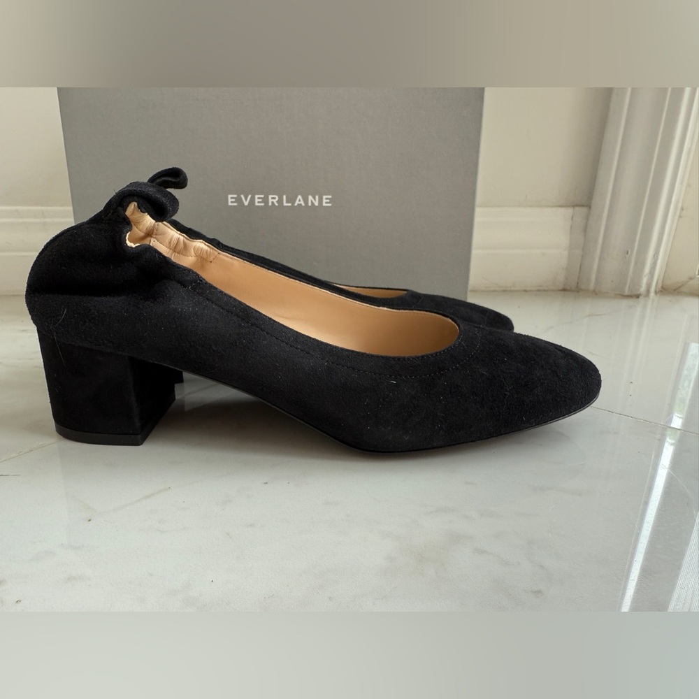 Everlane Black Suede - The Day Heel